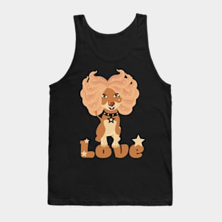 dog long hair star Tank Top